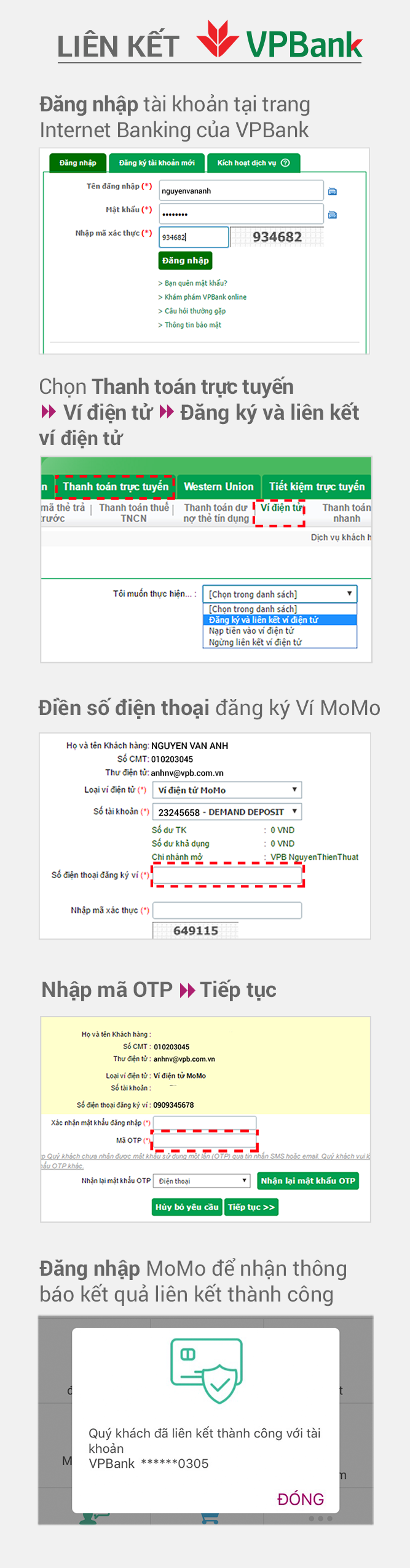 Hướng dẫn liên kết VPBank
