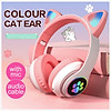 Tai nghe Bluetooth tai mèo đáng yêu có mic đàm thoại cao cấp, tai nghe mèo có đèn phát sáng cute tai nghe tai mèo thời trang, headphone Bluetooth đáng yêu có thể sử dụng khi chơi game