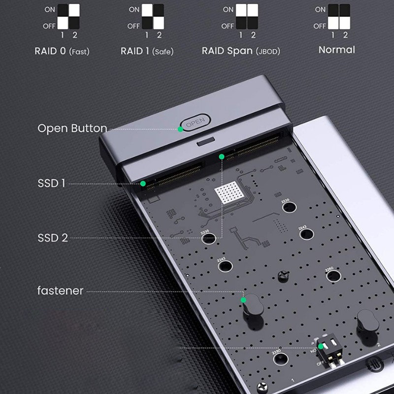 Nơi bán Hộp đựng ổ cứng UGREEN CM301 - 2.5 3.5 Inch 6Gb- Cổng Type-C gắn PC - Cổng Usb 3.1 Ge