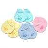 5 bộ bao tay chân cổ bo bé sơ sinh 0-3 tháng - vải cotton màu - ảnh sản phẩm 1