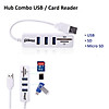 Usb hub combo 3 cổng tốc độ cao usb 2.0 bộ chia 2 trong 1 đầu đọc thẻ sd tf - ảnh sản phẩm 1