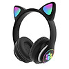 Tai nghe mèo bluetooth phát sáng STN28 - Tai nghe chụp tai mèo có mic kiểu dáng cute có khe cắm thẻ nhớ, Jack 3.5mm