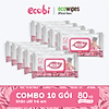 Combo 10 gói khăn ướt em bé ecobi 80 tờ - hương dịu nhẹ - ảnh sản phẩm 1