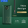 Pin sạc dự phòng CYKE 20000mAh 2.1A sạc nhanh điện thoại 2 cổng đầu ra USB và 3 cổng đầu vào (lightning/Type c/Micro usb) – Hàng Chính Hãng