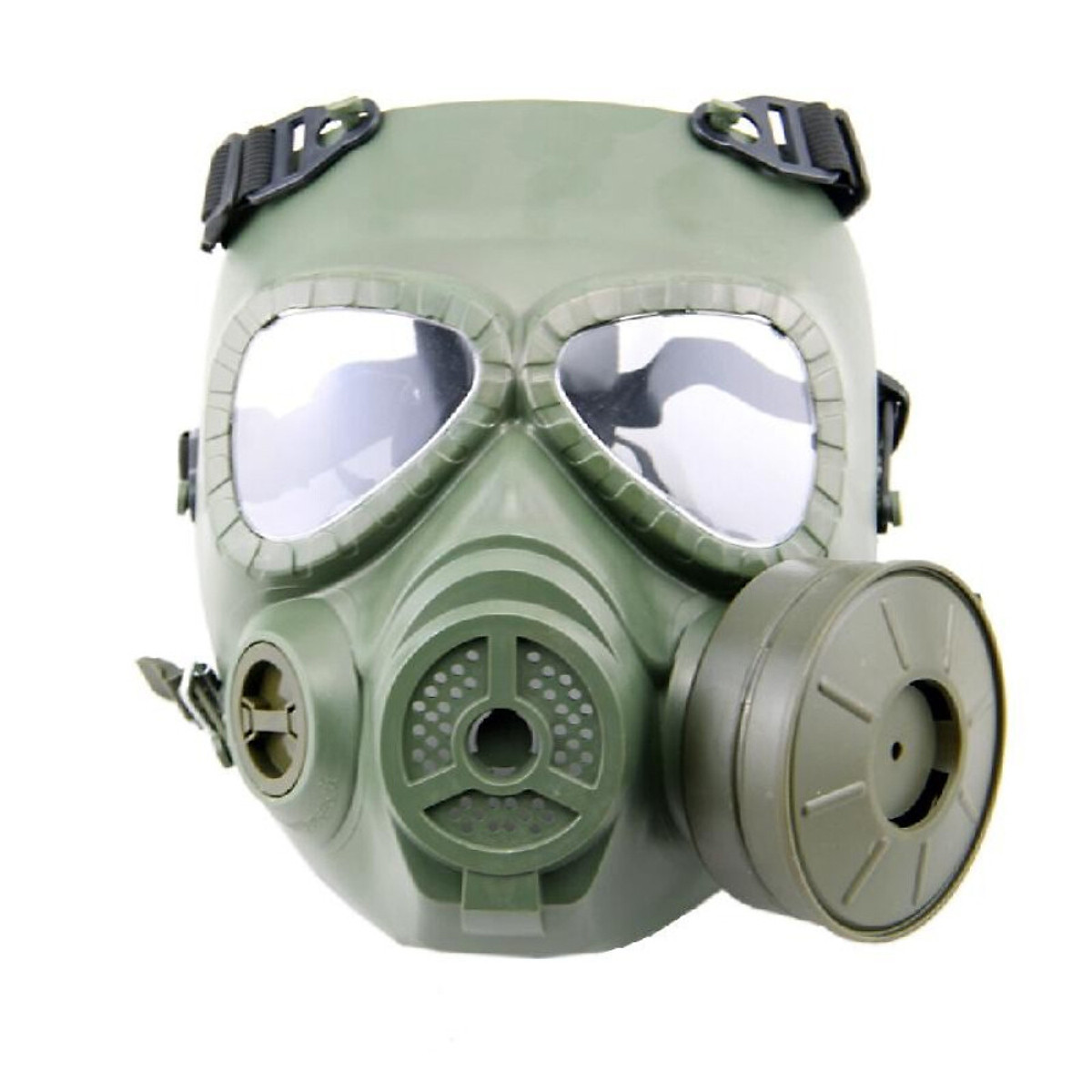 Cosplay CS Wargame Airsoft Two Fan Safety Gas Mask Tactical Full Face
