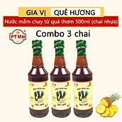Nước mắm chay Phan Thiết Mũi Né từ trái thơm 500ml chai nhựa Combo 3 chai