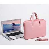 Túi xách chống sốc cho máy tính, macbook, laptop chống nước, siêu nhiều ngăn màu tím - HỒNG - 14 INCH