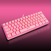 Bàn Phím gaming mini Led RGB V700 pink giả cơ nhỏ gọn - hàng nhập khẩu