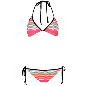 Bộ Đồ Bơi Bikini Hai Mảnh Với Áo Tắm Dạng Tam Giác & Quần Bơi Bikini Thắt Dây In Hoạ Tiết Da Trừu Tượng Abstract Ruched-back Triangle Side-tie String Bikini Set