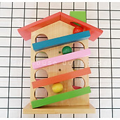 Đồ chơi gỗ ngôi nhà thả bi, hỗ trợ tăng khả năng nhận biết màu sắc phản xạ