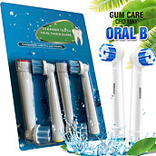 Cho máy Oral B Braun, Set bộ 4 Đầu Bàn Chải đánh răng điện thay thế Dan House New Gum Care, sợi cước siêu mềm, cho răng lợi nhạy cảm