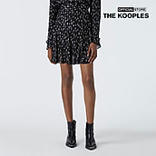 THE KOOPLES - Chân váy mini chữ A Silver Polka Dots FJUP21054K-BLA72
