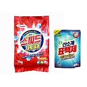 Bột giặt AZUMA SpeepUp hương gió biển 1kg tặng 1 bột giặt phụ trợ tẩy vết bẩn khử khuẩn quần áo Hàn Quốc 400g