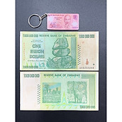 [Tặng móc khóa tiền xưa] Tiền Zimbabwe 1 tỷ Dollar , tiền lạm phát