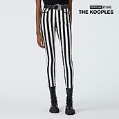 THE KOOPLES - Quần jeans nữ phom ôm Black And White Striped FJEA21019J-BLA09