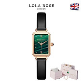 Đồng hồ nữ chính hãng LolaRose mặt vuông đá malachite cao cấp nhỏ gọn tinh