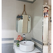 Gương decor nhà tắm treo dây thừng Navado