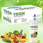 Thùng 24 lon nước ép trái cây tươi YOOH Mix 4 vị trái cây Me, Xoài, Ổi, Cam - Cà Rốt