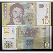 Tiền cổ Serbia 10 Dinara màu vàng sưu tầm , tiền châu Âu , Mới 100% UNC