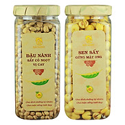 Combo Đậu Nành Sấy Cỏ Ngọt Vị Cay Hải Long 230g + Sen Sấy Gừng Mật Ong Hải