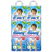 Combo 4 Gói Tã Quần Moony Bé Trai Gói Đại L44 44 miếng