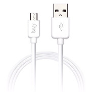 Cáp Sạc Sợi Đồng Micro USB Bagi 1m - Trắng - Hàng Chính Hãng