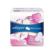 Băng Vệ Sinh Whisper SkinLove Siêu Mỏng Có Cánh Ngày Vừa 24cm Gói 18 Miếng