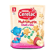 Bánh Ăn Dặm Nestlé CERELAC Nutripuffs Vị Chuối Dâu - Gói 50g