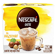 Cà phê hòa tan Nescafé Latte sữa hạt vị hạt phỉ Hộp 10 gói x 24g - BAO BÌ