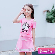 Bộ váy bé gái hình mèo đáng yêu từ 11-40kg. Thun cotton bốn chiều- Kiến Lửa