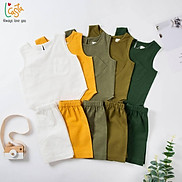 Set bé trai áo sát nách và quần đùi linen cao cấp hàn quốc bé trai từ 1y