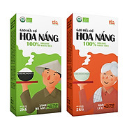 Combo 2 hộp Gạo hữu cơ Hoa Nắng Xanh Mạ Non 2kg & Gạo lứt 2kg