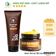 Bộ dưỡng trắng, sạch thâm mụn Wonmom  1 Sữa rửa mặt + 1 Mặt nạ nghệ