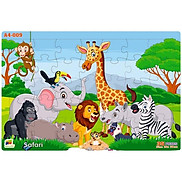 Bộ Xếp Hình Khổ A4 Puzzle Minh Châu 35-09 - Safari 35 Mảnh Ghép