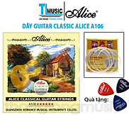 Bộ 6 Dây Đàn Guitar Classic Alice A106  Tặng Kèm 3 Pick Gảy Alice AP-100Q