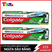 Combo 2 Kem đánh răng Colgate ngừa sâu răng tối đa 225g hộp tặng bàn chải