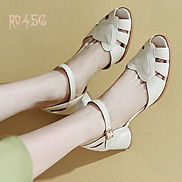 Giày sandal nữ cao gót 5 phân hàng hiệu rosata hai màu hồng trắng ro456