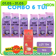 Combo 6 túi Gạo Lứt Tím Vinh Hiển 1kg tặng thêm 1 túi Lứt Đỏ 1kg - Ngọt Cơm