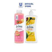 Combo Sữa tắm St.ives Cam chanh 650ml và Sữa dưỡng thể St.Ives E và bơ