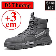 Boot nam cao cổ độn đế 6cm Sans107 boost đen bot xám be boots có dây buộc