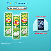 Combo 3 Lay s Stax Khoai Tây Miếng Vị Kem Chua Hành 100gr