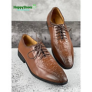 Giày Da Bò Vân Cá Sấu Nam Happyshoes HS48 - Mẫu giày da bò công sở