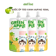 Bộ 3 túi Nước Ép Táo Xanh auFine Green Apple Juice Drink 150ml
