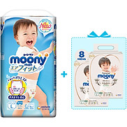 Tã Quần Cao Cấp Moony Nhật Bản bé trai L44 Tặng 8 miếng Moony Natural cùng