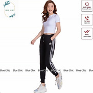 Quần jogger nữ Blue Chic dáng dài 3 sọc thun cạp chun cá tính thể thao tập