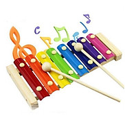 Đồ Chơi Âm Nhạc-Đàn Khung Gỗ Xylophone 8 Thanh Quãng Cho Bé