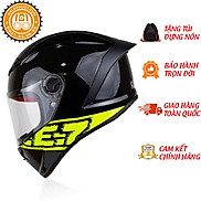 Mũ nón bảo hiểm fullface EGO E7 Revolution 2020 mẫu Đen bóng sọc vàng