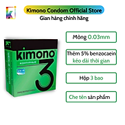 Bao cao su Kimono Green Siêu mỏng 0.03mm - Kéo dài thời gian - Hộp 3 bao