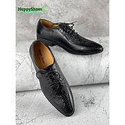 Giày Buộc Dây Da Bò Vân Cá Sấu Nam Happyshoes HS49 - Mẫu giày da bò công sở