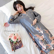 Đầm Ngủ Lụa Lạc Hỷ Đầm Bầu Mặc Nhà Mềm BIG SIZE XL,2XL IVY084